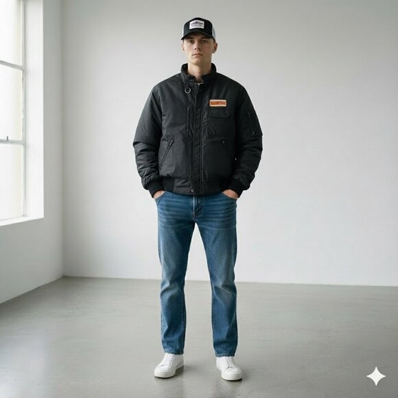 Pla-Jac Other - Vintage 1980's Pla-Jac Schinder National Racing Bomber Trucker Jacket Men's 42